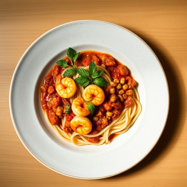Räkpasta i tomatsås